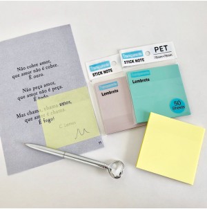 MJ21684-49C LEMBRETE FOLHA TRANSPARENTE C/24 PÇS AUTO-ADESIVO.