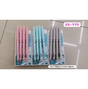 REF:SR-998 CANETA ESFEROGRAFICA, COM APAGADOR EM UM DOS LADOS, APAGAVEL-CX:1728 PÇS/SUB:144 PÇS-MUL/12PÇS