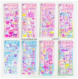 REF:MA MJ-2479-5 CARTELA ADESIVA DE PAPEL, COM DESENHOS. ---------- CX1200PÇS/MIN 120 / MUL/12PÇS