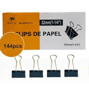 MJ-24737-12  CLIPS PARA PAPEL, DE METAL32mm.. CX 120 SUB 60 MUL/12