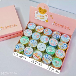  FITA ADESIVA DE POLIPROPILENO.1pçs x24mmx2m CX 1600PÇS SUB 80 PÇS MUL/40