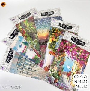 REF: MJ2479-20B. BX C/12 CARTELA ADESIVA DE PAPEL PINTURA DIAMANTE CX960 PÇS SUB 60 PÇS MUL/12