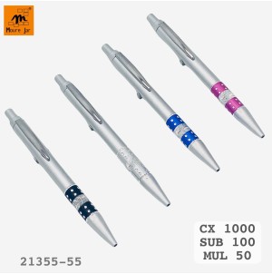 MJ-21355-55 CANETA ESFEROGRAFICA, RETRATIL, DE CORPO METALICO------CX:1000PÇS/MIN:50PÇS CADA COR