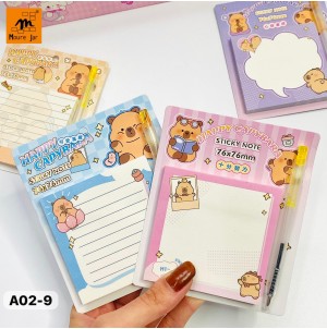 MJ-A02-9LEMBRETE DE PAPEL, AUTO-ADESIVO CAPIVARA-----CX:576PÇS /MIN:120PÇS -BOX:24PÇS