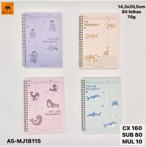 CADERNO. REF: A5-MJ18115 -----CX160PÇS/MIN:80PÇS--MUL10