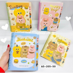 CADERNO. REF: A5-MJ-205-50  ------------- CX:120PÇS/MIN:36PÇS-MUL:12PÇS   