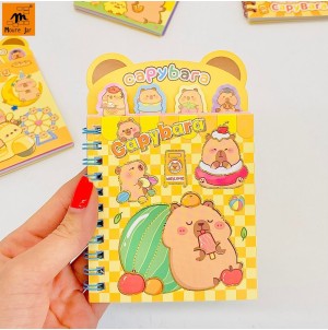 REF:1671-32 CADERNO DE ANOTAÇÃO COM ADESIVOS CAPIVARA ----------- CX:720PÇS/MIN:120PÇS-MUL/24PÇS