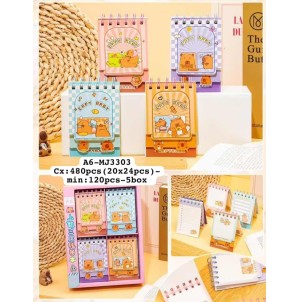 CADERNO REF:A6-MJ-3303 CAPIVARA ------------- CX:480PÇS/MIN:120PÇS- MUL:24PÇS