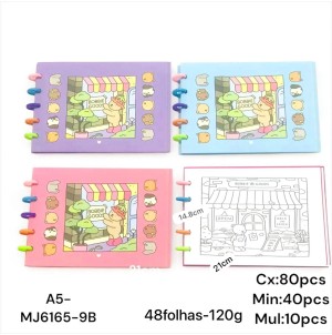 REF:A5MJ6165-9B CADERNO PARA PINTAR DE DISCO BOBIE GODS ---------- CX: 80PÇS/SUB40PÇS   