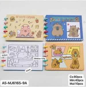 REF:A56165-9A CADERNO PARA PINTAR DE DISCO BOBBIE GODS CAPIVARA  ------------ CX:80PÇS/SUB:40PÇS 