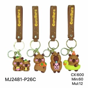REF:MJ-2481-P26C CHAVEIRO EMBORRACHADO CAPIVARA ------------ CX: 600PÇS/SUB:120PÇS-MUL:12PÇS     