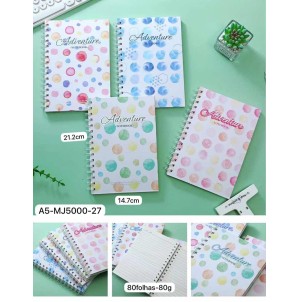 CADERNO. REF:A5-MJ-5000-27 ----------- CX:120PÇS/SUB:60PÇS      